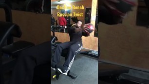 'Decline Bench Russian Twist for abs workout. #viral #fitness #bodybuilding #motivationalvideo'
