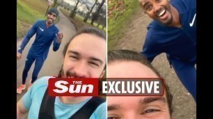 'Olympic hero Mo Farah helps fitness star Joe Wicks achieve speedy 5k run time'