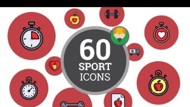 'Healthy Lifestyle Fitness Sport Icon Set - Flat Animated Icons | After Effects template'