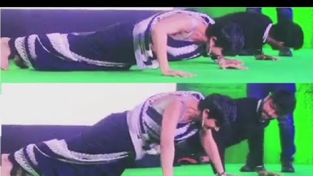 'Mandira Bedi Doing Push Ups In Saree'