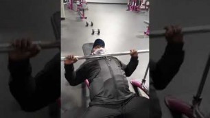 'Bench press with smith machine at Planet Fitness, Bronx - New York...'