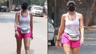 'Fitness Queen Mandira Bedi Snapped For Morning Walk | Looking HOT in PINK SHORTS |'