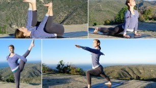 '45 Min Vinyasa Yoga Workout w/ Elizabeth - HASfit Intermediate Yoga Exercises Routine'