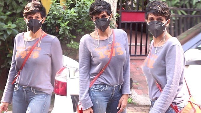 'Fitness Icon Mandira Bedi Snapped By Media On Mumbai Roads'