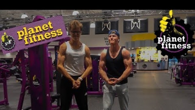 'Taking off our shirts at Planet Fitness! (Setting off Lunk Alarm)'