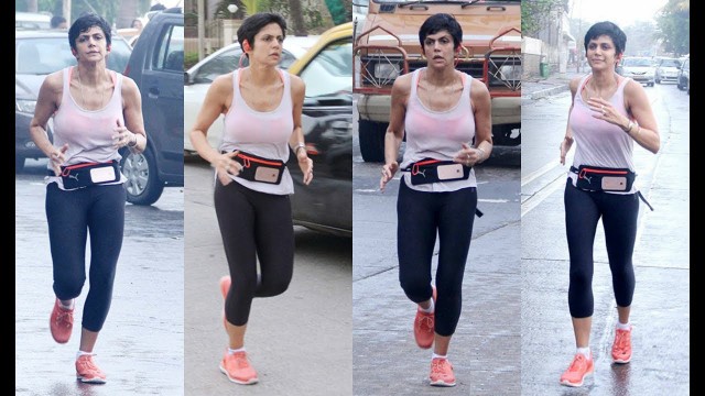 'Fitness Freak Mandira Bedi Running On Mumbai Streets'