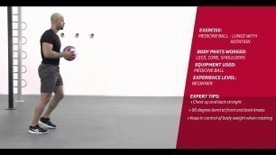 'Fitness First Freestyle exercise - Medicine Ball Lunge with Rotation - Medicine Ball'