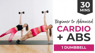 '30-Minute Cardio Abs Workout (HIIT ABS with Modifications for Beginners) | 1 Dumbbell'