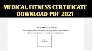 'Medical Fitness certificate pdf | Medical fitness certificate for Admission and verification D.el.ed'