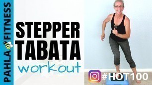 '10 Minute STEPPER TABATA Fat Burning Workout | HOT 100 Challenge Day 9'