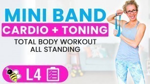 'Mini Band Workout | 55 minute total body CARDIO + TONING, Burn 400 calories'